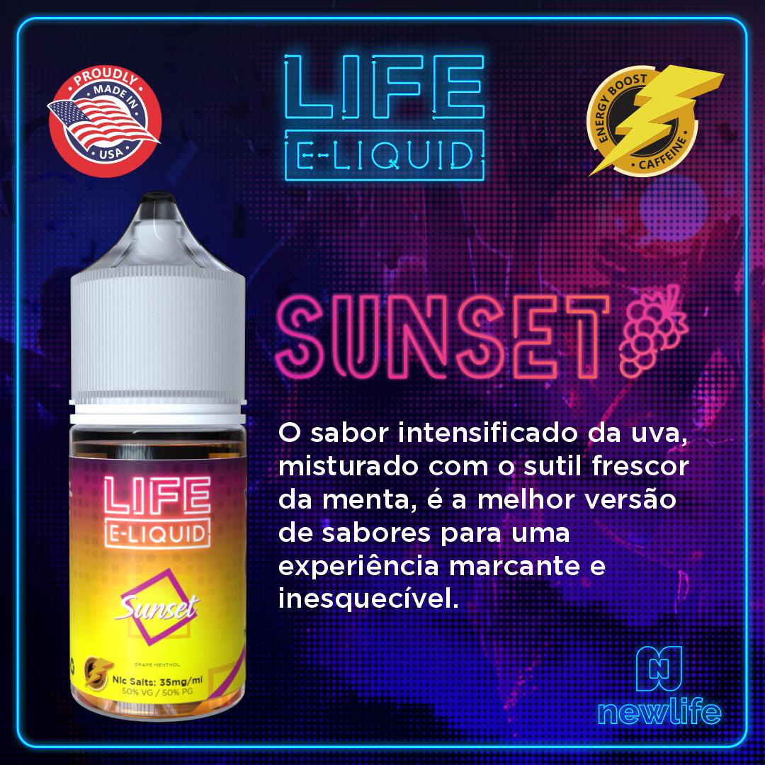 Life ELiquid Sunset 30ml Oficina Vapor A Vida E O Verão Em Suas Mãos